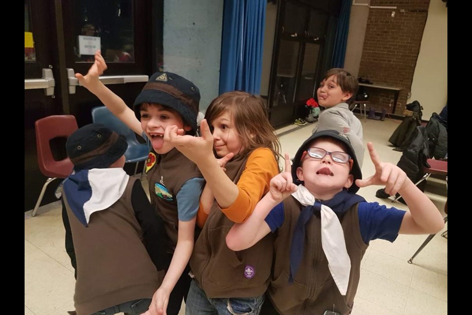 Jasper Kelsh having fun with his fellow scouts last January. Submitted photo