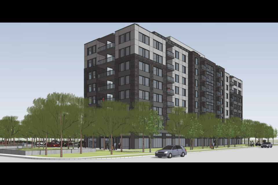 Rendering of proposed nine-storey building at 1373 and 1389 Gordon St.
