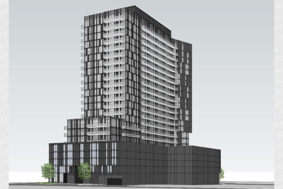 Fusion Homes proposes to build a 23-storey building at 58 Wellington St. E.