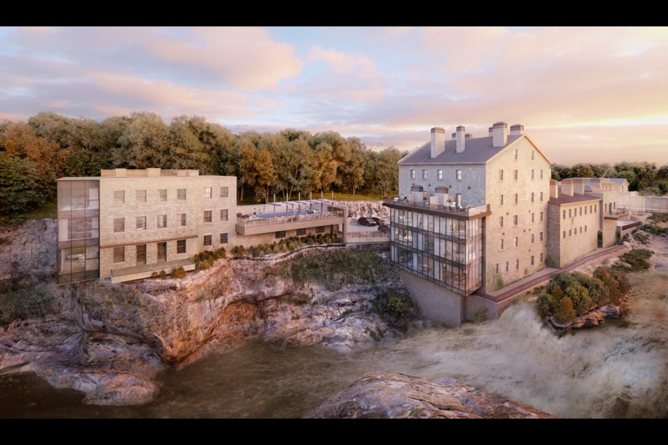 Artists rendition of what the Elora Mill and Spa will look like when completed.