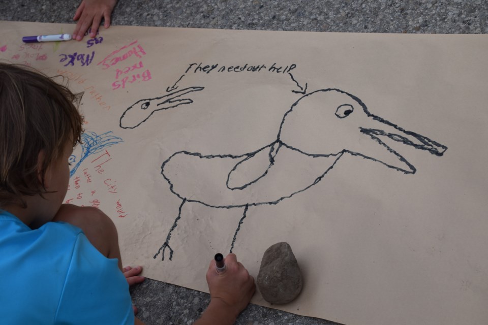The living things need our help, says the child's drawing. Rob O'Flanagan/GuelphToday