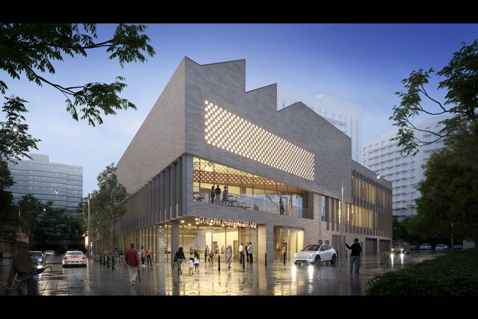Artistic rendering of the new, central library, seen from the west.