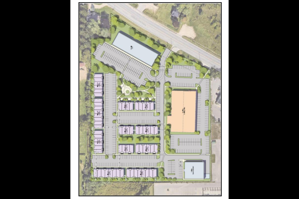 Proposed design plans for the property surrounding the Guelph Curling Club.