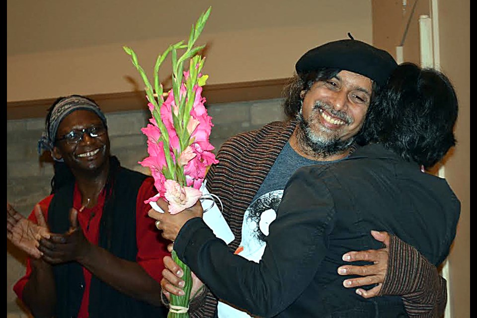 Artistic director Ajay Heble is honoured for his 23-year contribution to the festival. Troy Bridgeman for GuelphToday.