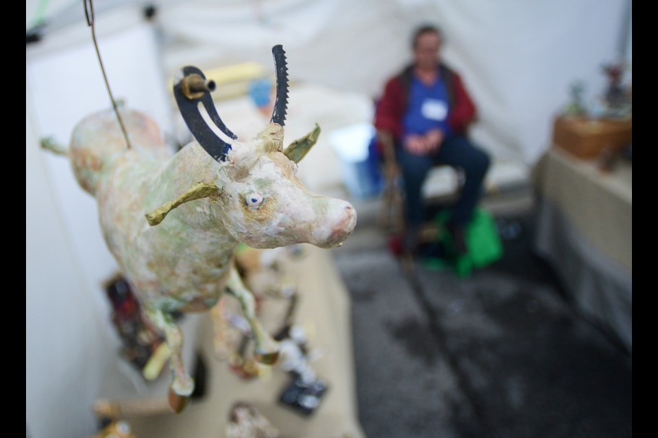 Eric Wilson's intricate paper mache designs were part of Art on the Street Saturday in Downtown Guelph. Tony Saxon/GuelphToday