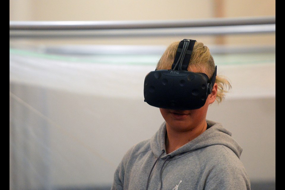 Some of the reality at the Checking out some science at the Career Education Council's career pathways event for Grade 8 students Thursday was virtual. Tony Saxon/GuelphToday