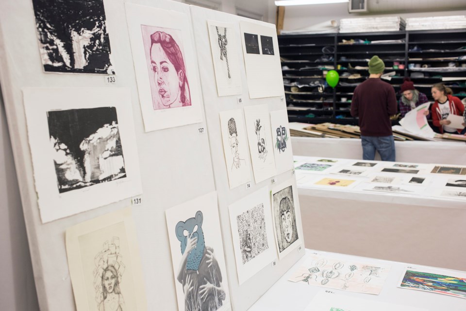 The School of Fine Art and Music Department's annual print sale is being held in Zavitz Hall, Room 208 on Friday, Saturday and Sunday at the U of G campus. Kenneth Armstrong/GuelphToday