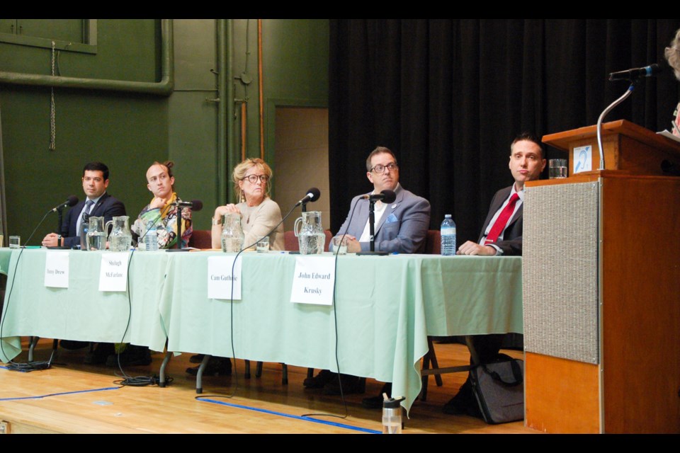 A mayoral candidates forum was held Tuesday evening at Dublin Street United Church, put on by the congregation's justice and outreach committee.