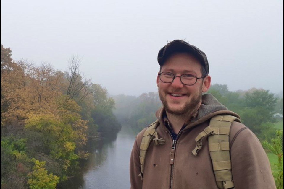 Learn the Land: Naturalist Study Program instructor, byron murray, by the Eramosa River.