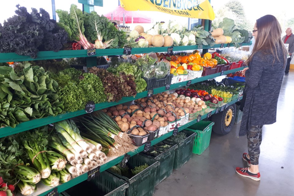 Plenty of vegetables to choose from at the local farmers markets, like this stand at Aberfoyle. Rob Massey for GuelphToday