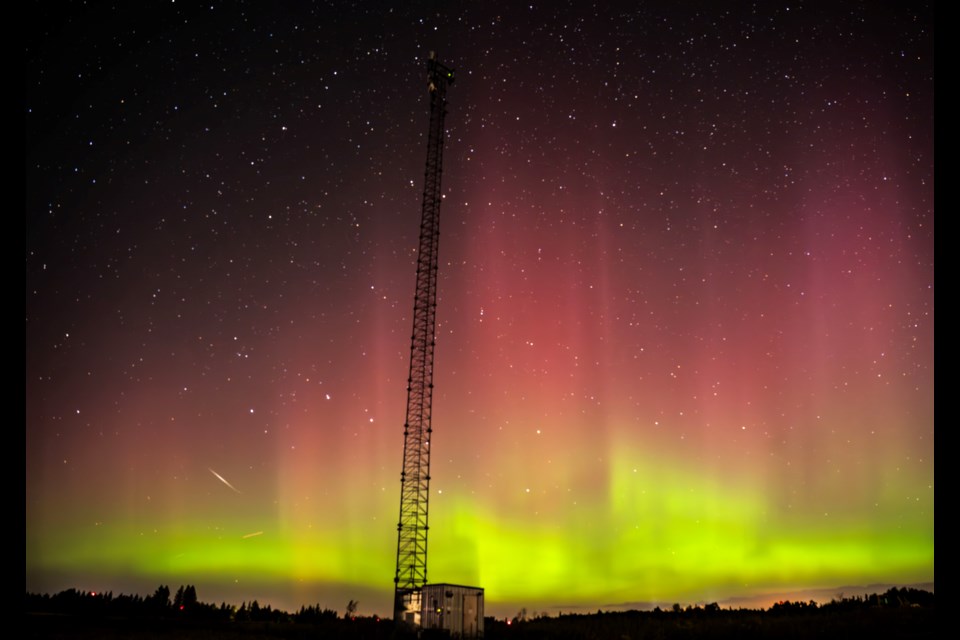 A Guelph man managed to photograph the Northern Lights on Monday night, made more visible through photo editing.