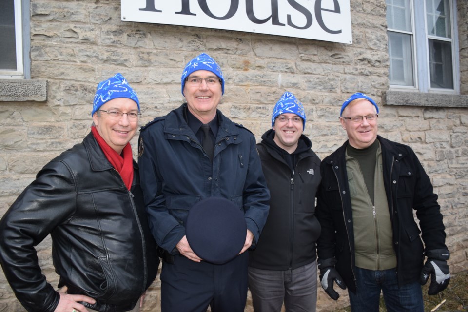 Guelph dignitaries joined in the Coldest Night of the Year fundraisers, including Guelph MP Lloyd Longfield, Guelph Police Chief Jeff DeRuyter, and Guelph Mayor Cam Guthrie, along with Lakeside pastor Dave Ralph.