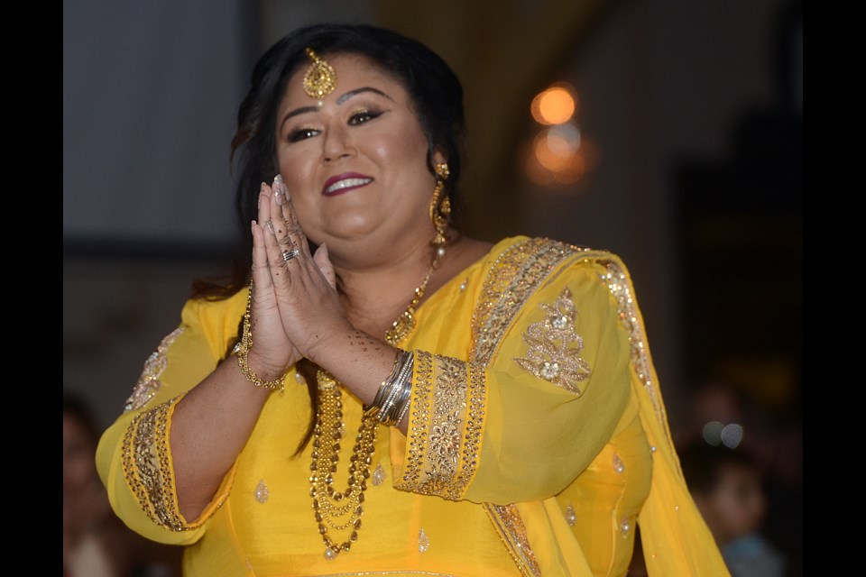 Mandy Kolota makes a grand entrance at the opening ceremonies of the Royal Diwali Gala put on by the Guelph Punjabi Cultural Group Saturday, Oct. 21, 2017, at the Hanlon Convention Centre. Tony Saxon/GuelphToday