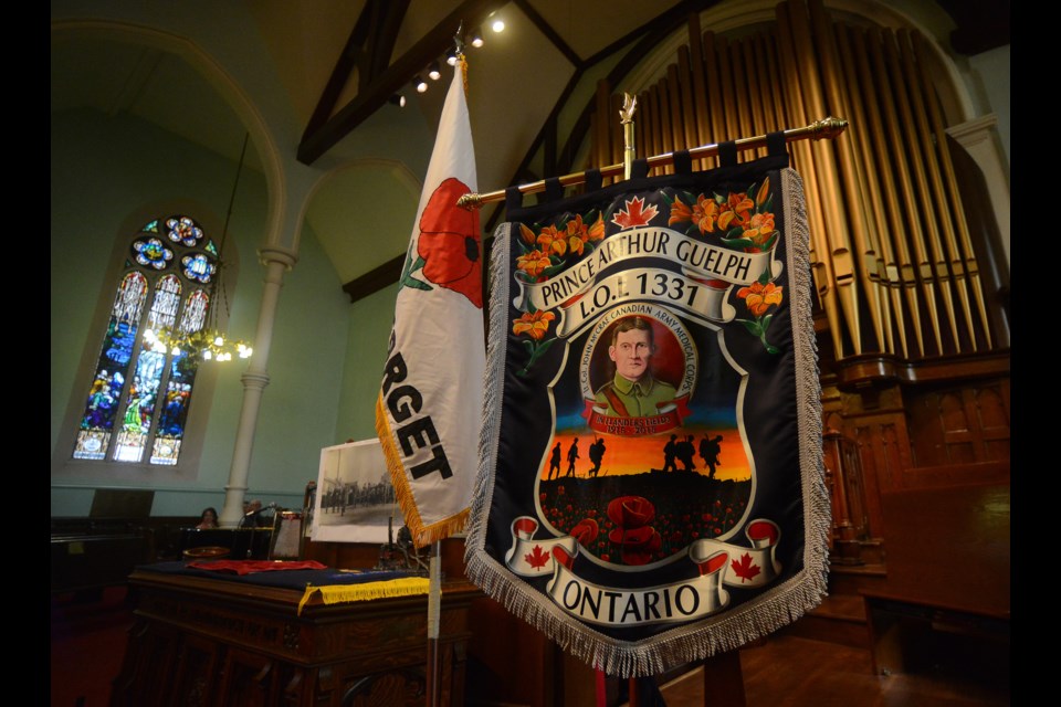 A service was held Sunday at St. Andrew's Presbyterian Church marking the 100th anniversary of the death of John McCrae.