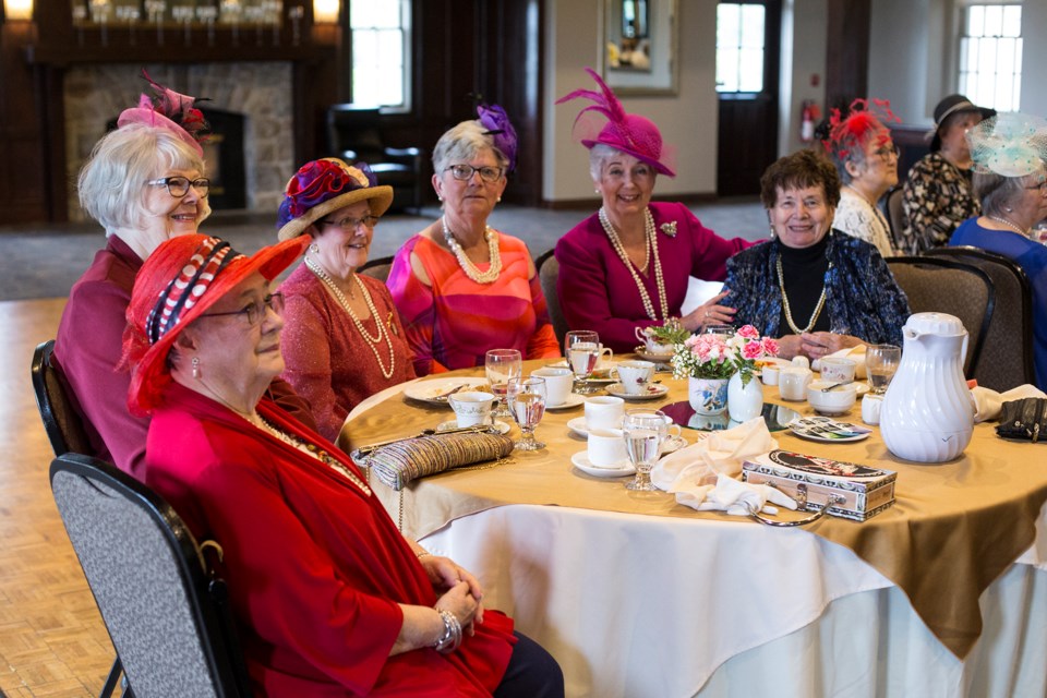 Ladies at the Royal Wedding viewing party wear their best hats and fascinators early Saturday morning at Cutten Fields. Kenneth Armstrong/GuelphToday