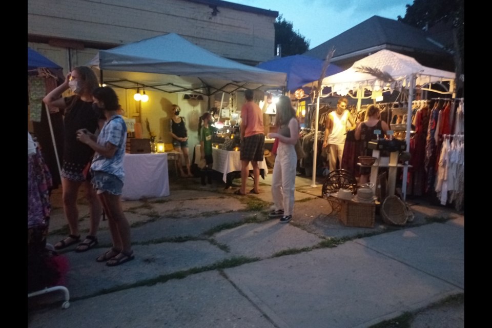 Small businesses offer vintage clothes, retro finds, handmade soap and more during the Ward Night Market.