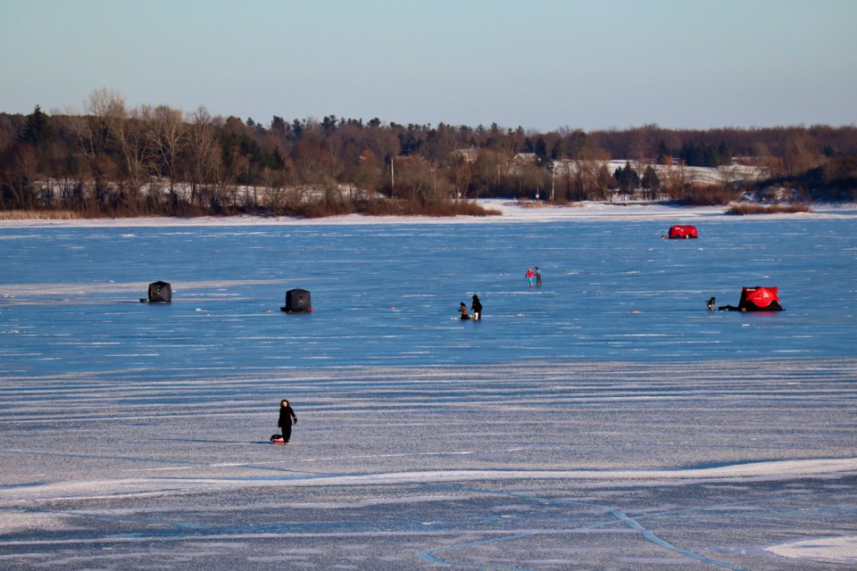 Many residents came out to Guelph Lake on Saturday to enjoy some ice fishing.