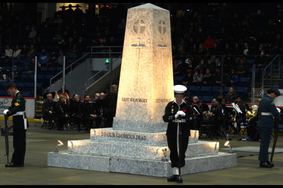 Remembrance Day service at the Sleeman Centre on Friday.
