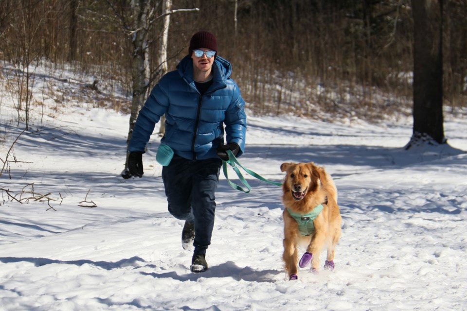 Dogs and their humans gathered at the Arboretum Saturday morning for the 14th annual Dog Jog, organized by the Omega Tau Sigma Professional Veterinary Fraternity in support of the Ontario Veterinary College's Pet Trust.
