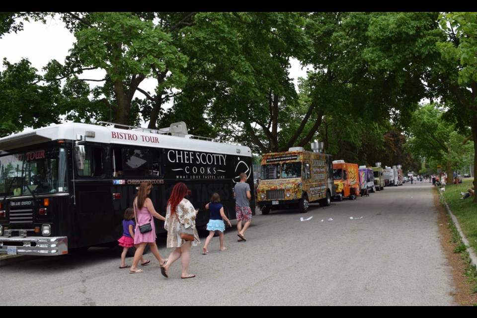 Exhibition Park was ideal for Big Downtown Food Truck Picnic, the organizer said. (Rob O'Flanagan/GuelphToday) 