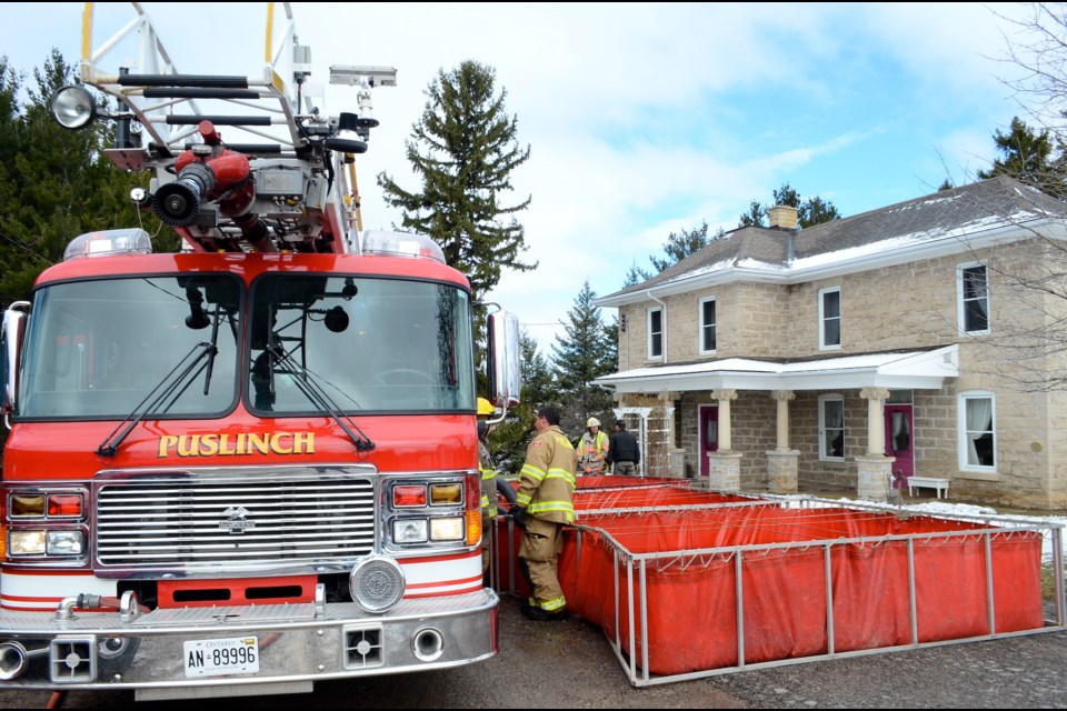 Puslinch firefighters at work. GuelphToday file photo