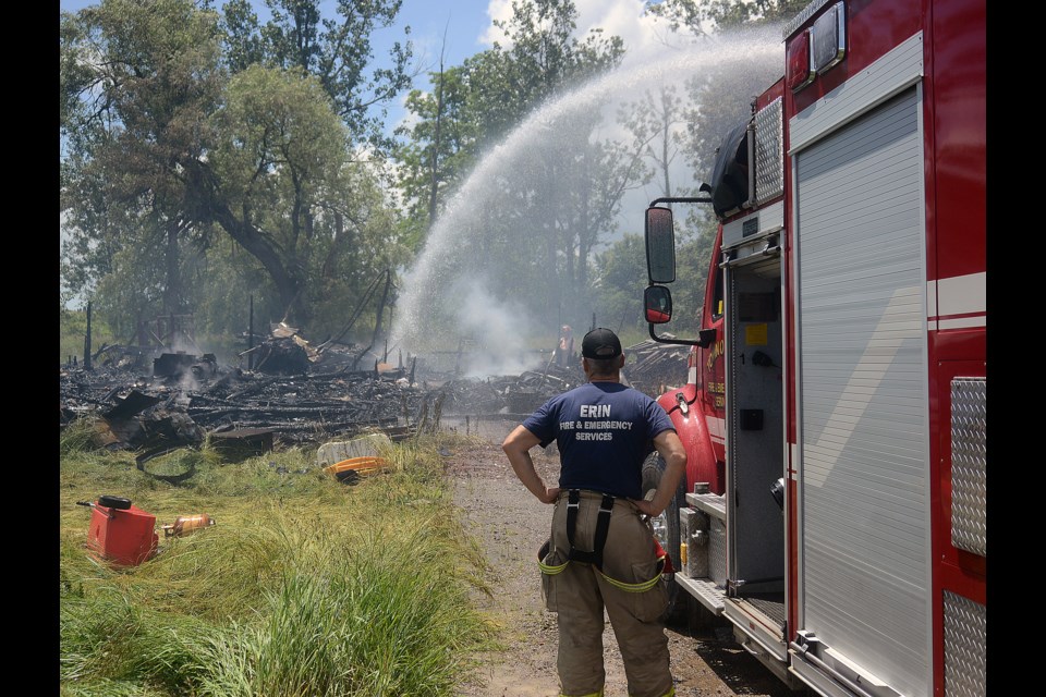 This fire last June between Rockwood and Erin is one of the six a Guelph-Eramosa Township man has been charged with setting. TonySaxon/GuelphToday