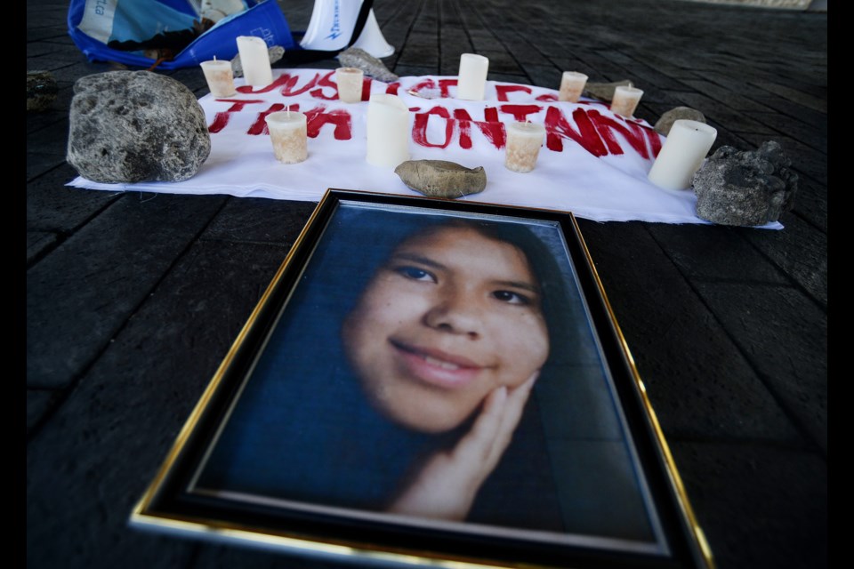 A rally was held Sunday, Feb. 24, 2018, in Market Square to call for justice and liberty in the memory of Tina Fontaine. Tony Saxon.GuelphToday