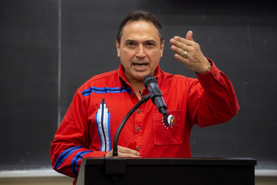 Perry Bellegarde, National Chief of the Assembly of First Nations, speaks during an event Wednesday at the University of Guelph. Kenneth Armstrong/GuelphToday