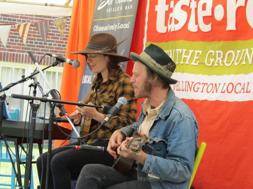 Minnie Heart, left, and Bill Howard are the two halves of the Ever-Lovin' Jug Band and they entertained visitors at Wellington Food Fest on the weekend.