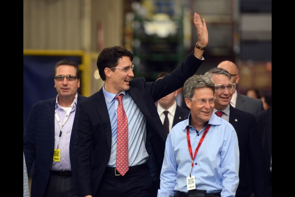 Prime Minister Justin Trudeau tours Magna Polycon in Guelph Thursday. Tony Saxon/GuelphToday