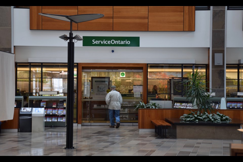 The ServiceOntario centre and land registry office at 1 Stone Road will close at the end of October. (Rob O'Flanagan/GuelphToday)
