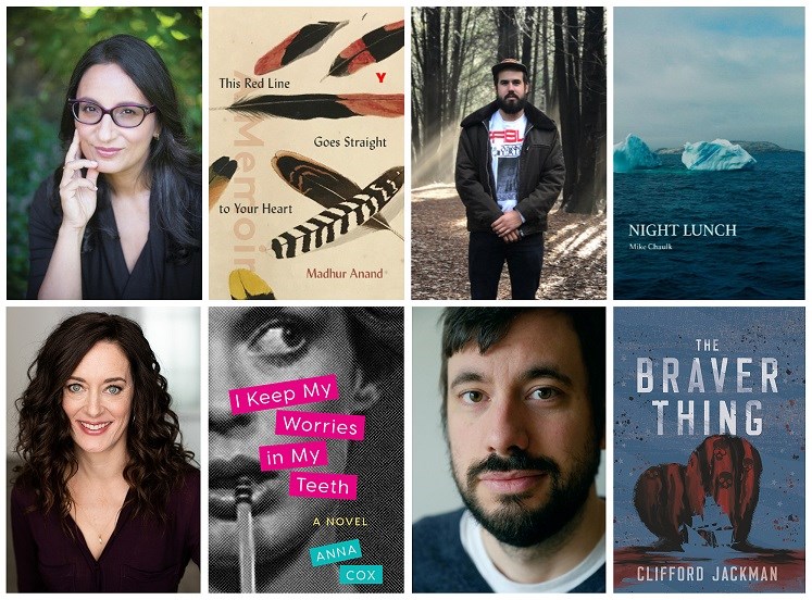 2.Authors featured at the EMWF (clockwise top left) Madhur Anand, Mike Chaulk, Anna Cox (photo, Joanna Degeneres) and Clifford Jackman (photo, Antoine Tanguay)