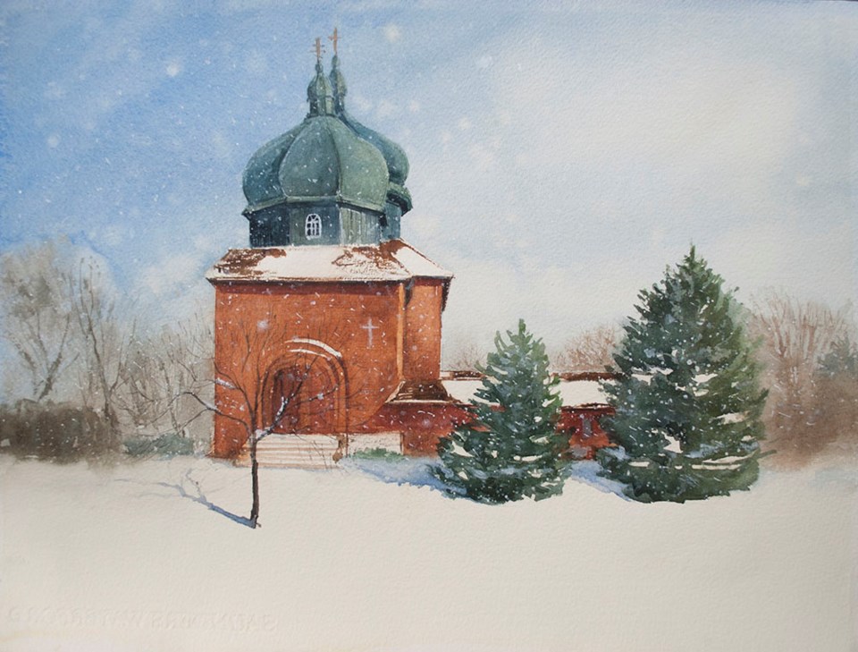 4  Ukranian Church, painting by Yulia Balobanova