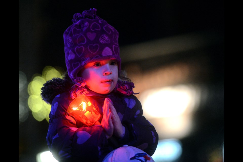 A child claps during the Christmas tree lighting event Saturday, Dec. 2, 2017. Tony Saxon/GuelphToday