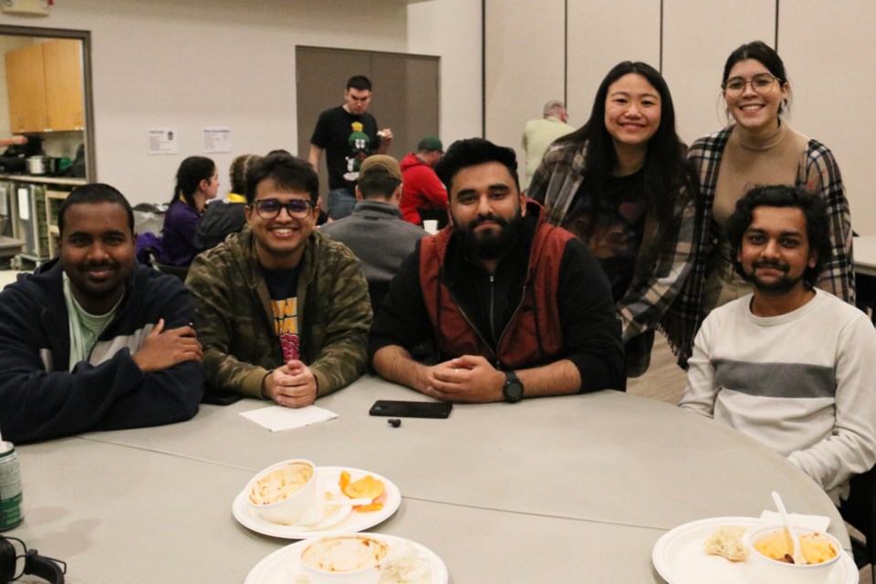 Smiling after enjoying a meal at the Salvation Army's young adult drop-in program on Tuesday. 