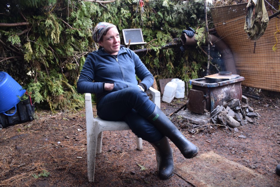 Joanna Couture lives in a tent village along the Eramosa River. She said squatters aren't sure why they've been asked to leave. Rob O'Flanagan/GuelphToday