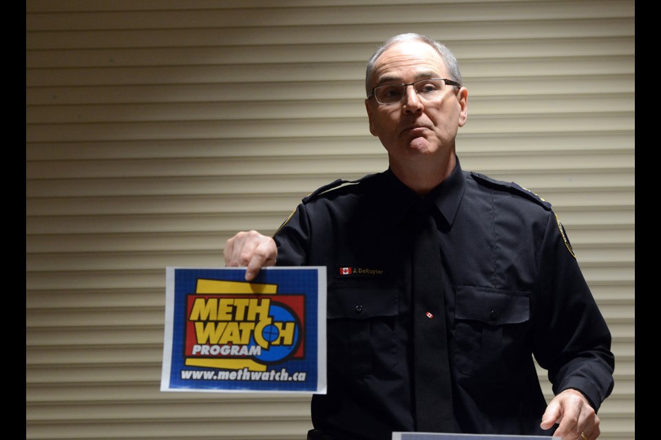 Guelph Police Chief Jeff DeRuyter speaks at a press conference Wednesday, Feb. 17, 2016, announcing a new initiative to fight the city's growing drug problem. Tony Saxon/GuelphToday