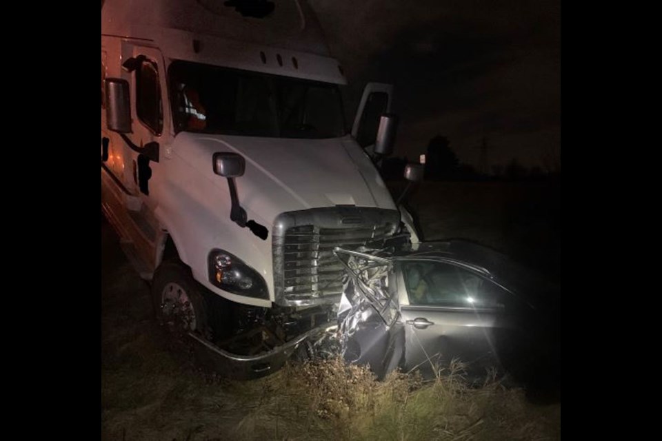 The scene of a transport crash that occurred on Nov. 29, 2020. Photo supplied by OPP