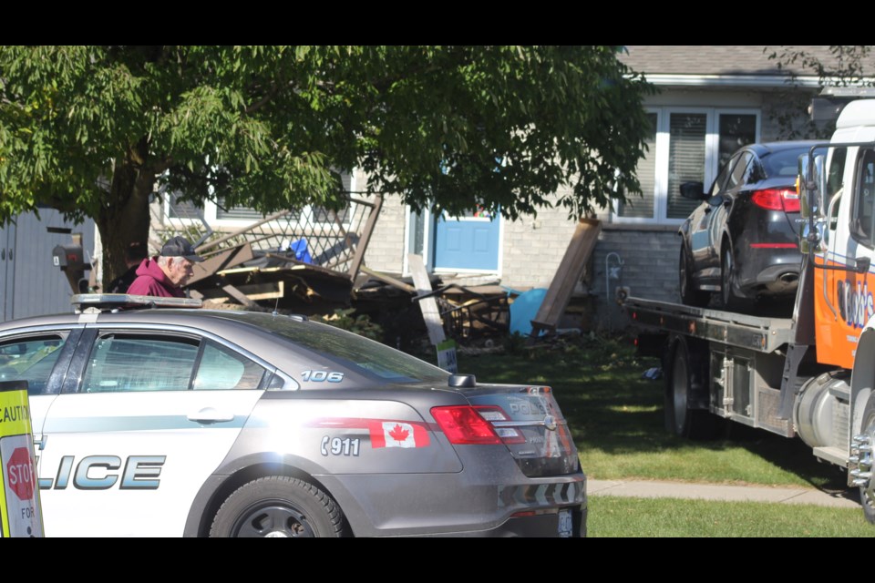 Guelph police were on scene of a single vehicle crash Monday. A vehicle hit the front porch of a home after the driver suffered a medical event.