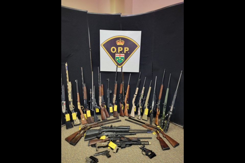 Firearms seized in Nov. 30 search warrant execution in Hillsburgh.