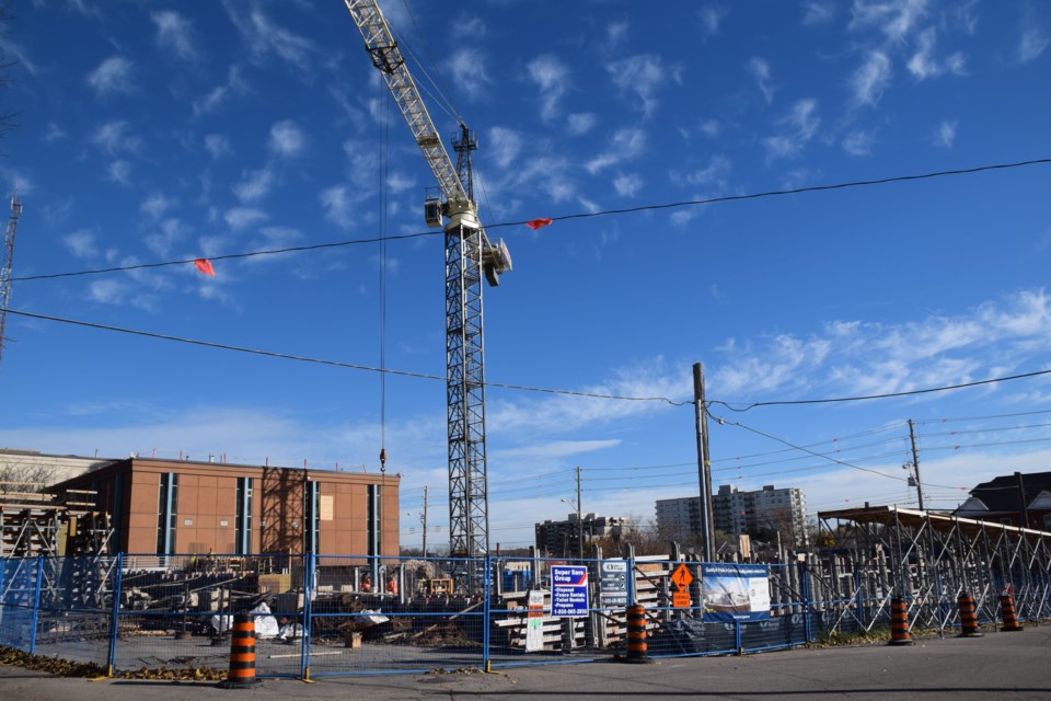 Construction of the expanded Guelph Police Service headquarters is behind by three weeks. Rob O'Flanagan/GuelphToday