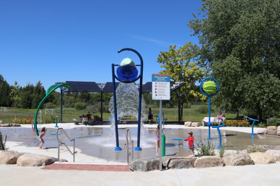 The Hanlon Creek Splash Pad opened Wednesday after a lengthy delay. 