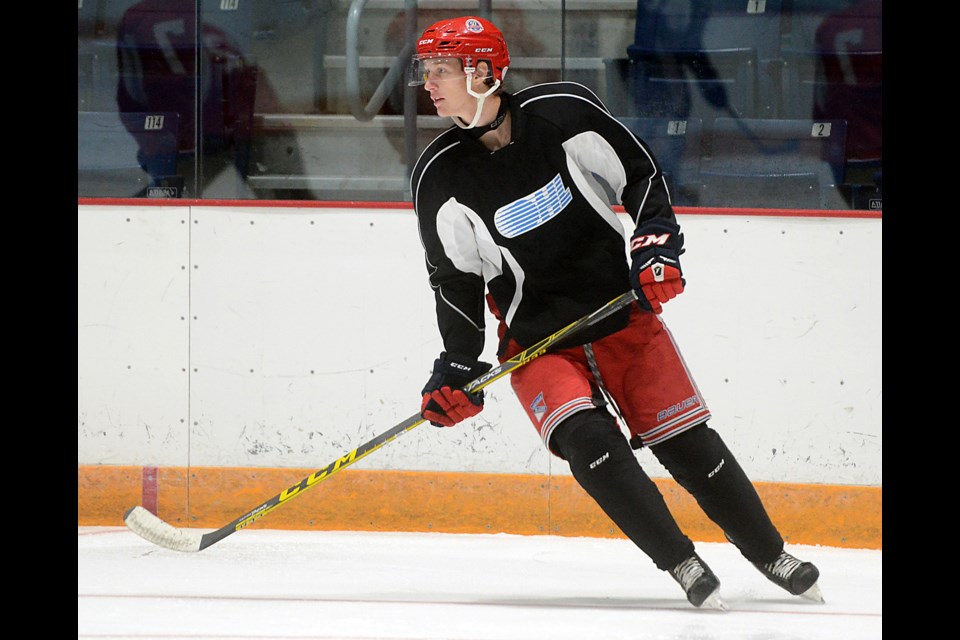 Evan Brown is finally attending a Guelph Storm training camp after being off the ice for almost two years with a concussion. Tony Saxon/GuelphToday