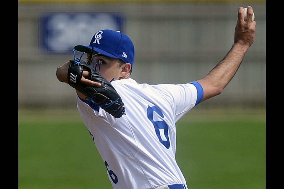 Lucas Crichton of the Guelph Royals delivers a pitch Saturday, May 20, 2017, at Hastings Stadium. Tony Saxon/GuelphToday