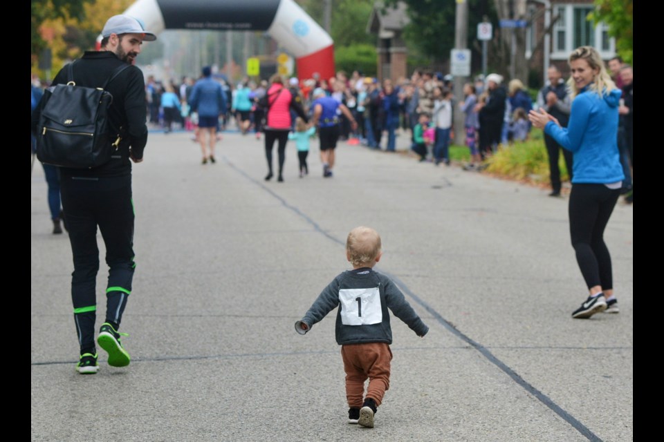 Great things take time in the children's 100m race. Tony Saxon/GuelphToday