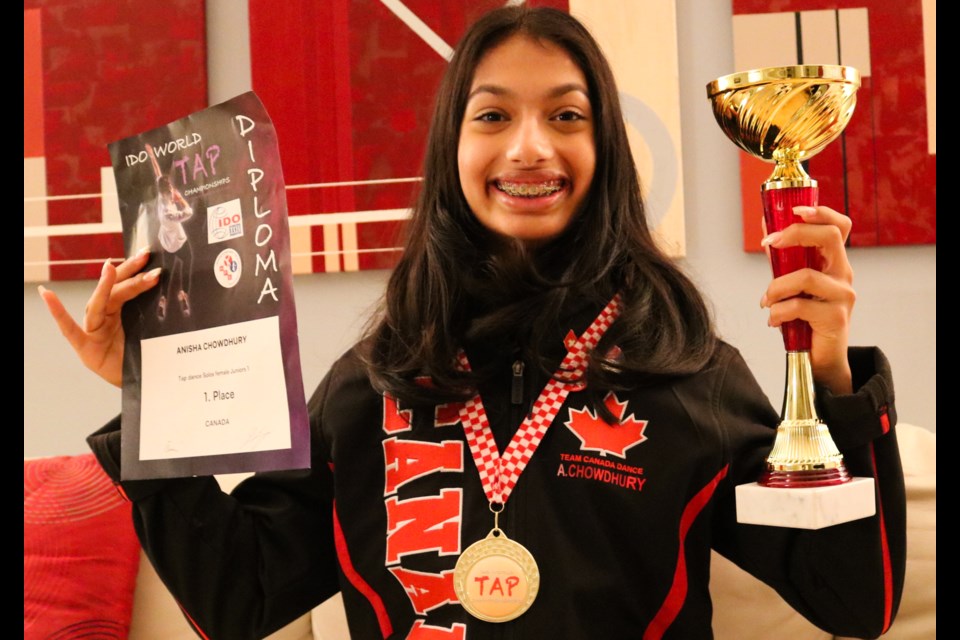 Guelph dancer Anisha Chowdhury recently won gold for the junior solo category at the  International Dance Organization (IDO) World Tap Dance Championship.