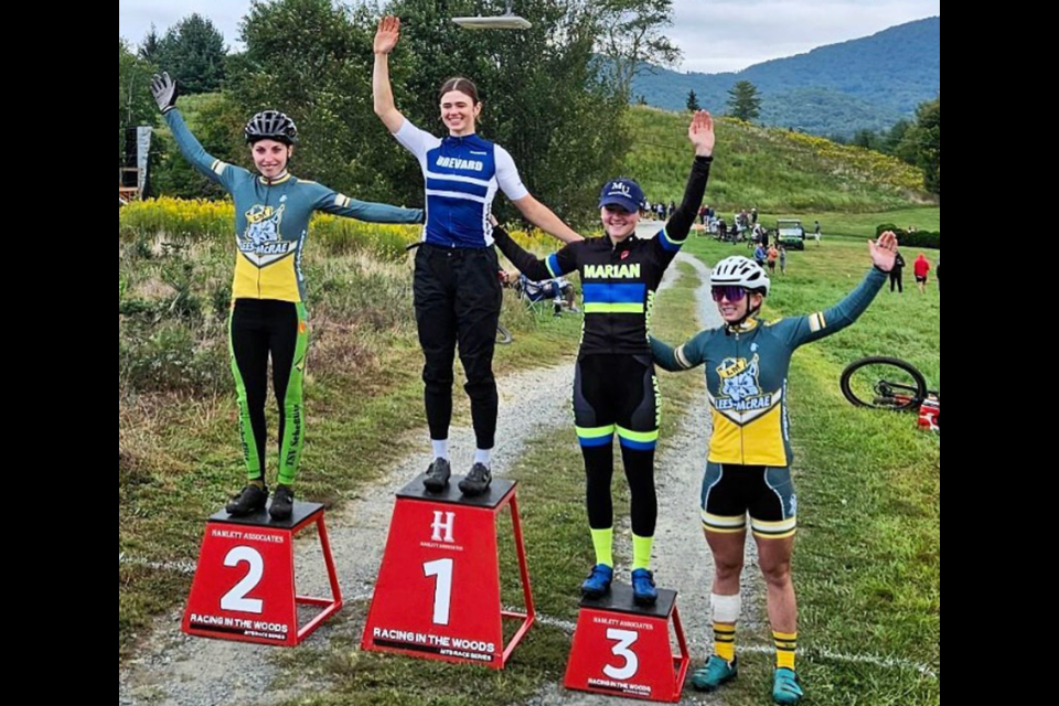 Guelph's Kiara Lylyk, seen here at the top of the podium at a recent event for Brevard College, is heading to the Pan Am Games in Chile this week.