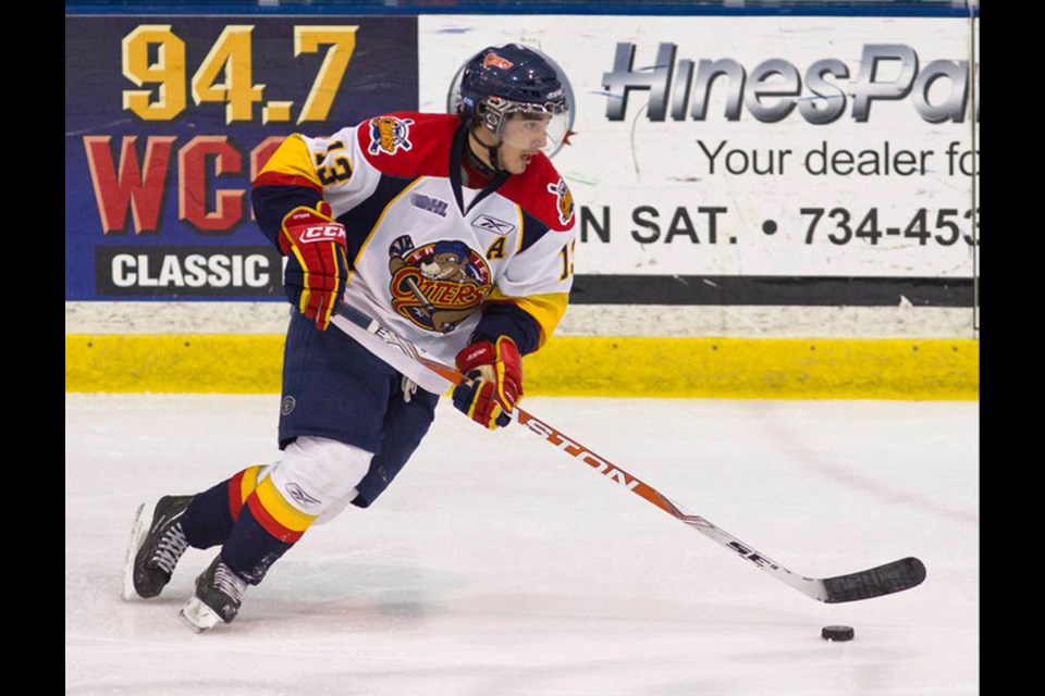 Mike Cazzola of Guelph played five seasons in the Ontario Hockey League from 2007 to 2012, including four and a half with the Erie Otters. He had 68 goals and 121 assists in 191 regular-season games and six goals and eight assists in 16 playoff games with Erie. Submitted photos