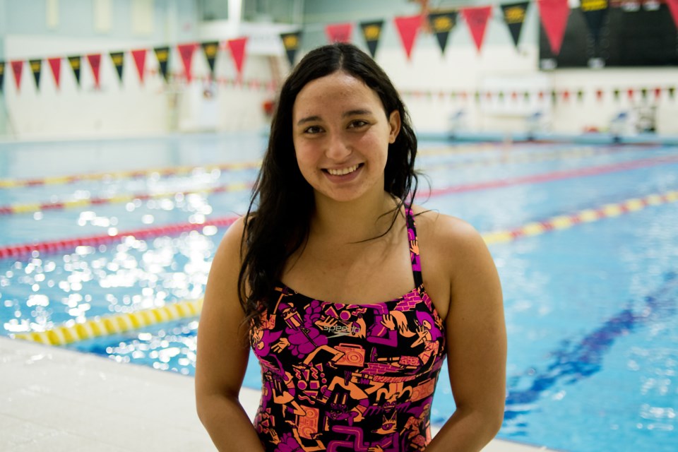 Maria Fernanda Far of Panama has been working out with the Guelph Marlin Aquatic Club and Guelph Gryphons varsity swim team for the last six months. She's to represent her country in swimming at next month's Olympics at Rio de Janeiro, Brazil. Rob Massey for GuelphToday.