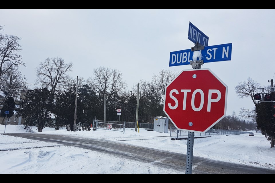 Changes are coming to the rail crossing at Dublin Street just north of Waterloo Avenue. Tony Saxon/GuelphToday